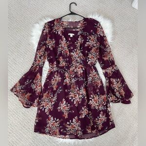 Women’s Size Large Long Sleeve Floral Print Dress